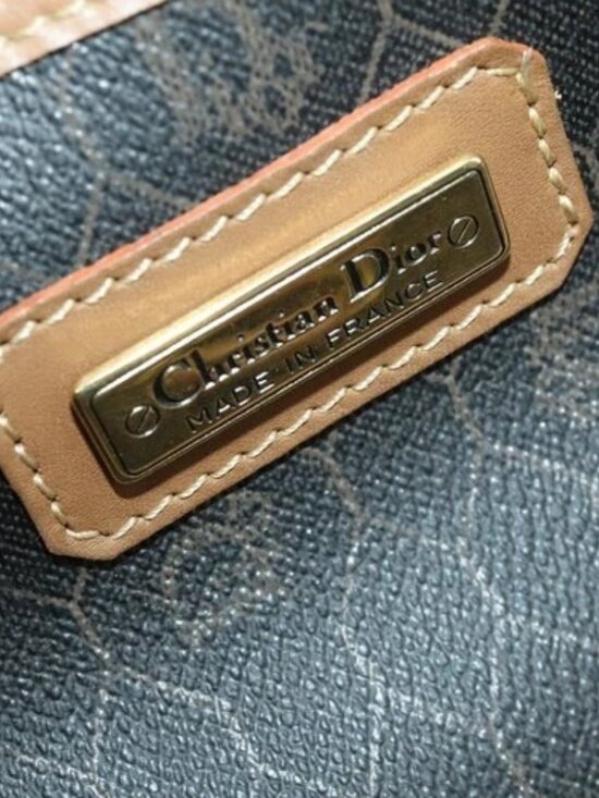 Christian Dior Honeycomb Canvas Boston Bag PVC Black Gold Auth ep12688 - Picture 12 of 16